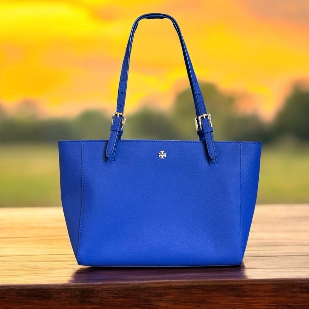 Tory Burch York Double Buckle Tote Bag EUC - Picture 2 of 12